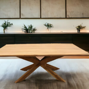 79" Natural Solid Wood Pedestal Base Dining Table