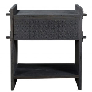 26" Dark Gray One Drawer Nightstand