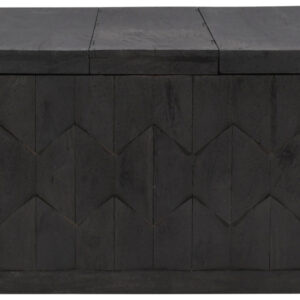 40" Dark Gray Solid Wood Square Distressed Solid Trunk Coffee Table