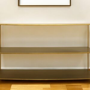 60" Brass Iron Console Table With Shelves