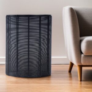 18" Black Round Wire End End Table