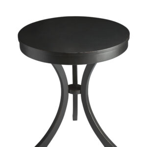 26" Black Manufactured Wood Round End Table