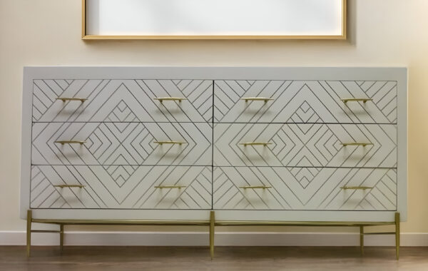72" Ivory Solid Wood Six Drawer Double Dresser