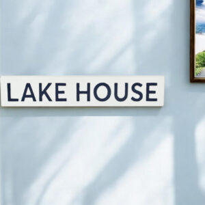 5" X 24" White Lake House Metal Wall Decor