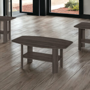 Set of Three 36" Oak Coffee Table With Three Shelves