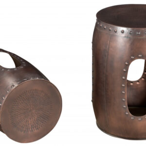 20" Copper Iron Round End Tables
