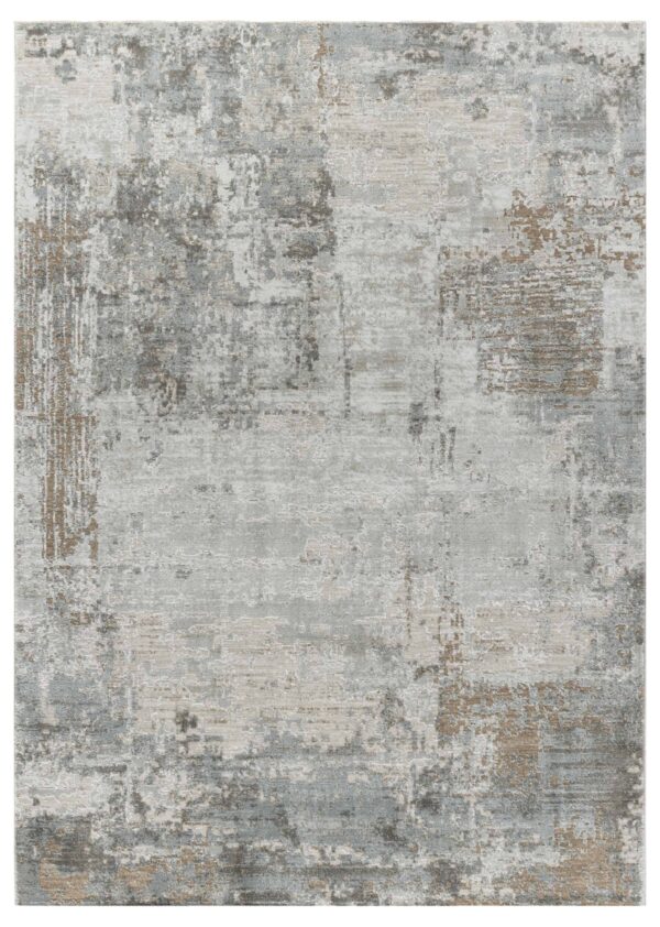 5' X 8' Beige Abstract Power Loom Stain Resistant Area Rug - Image 2