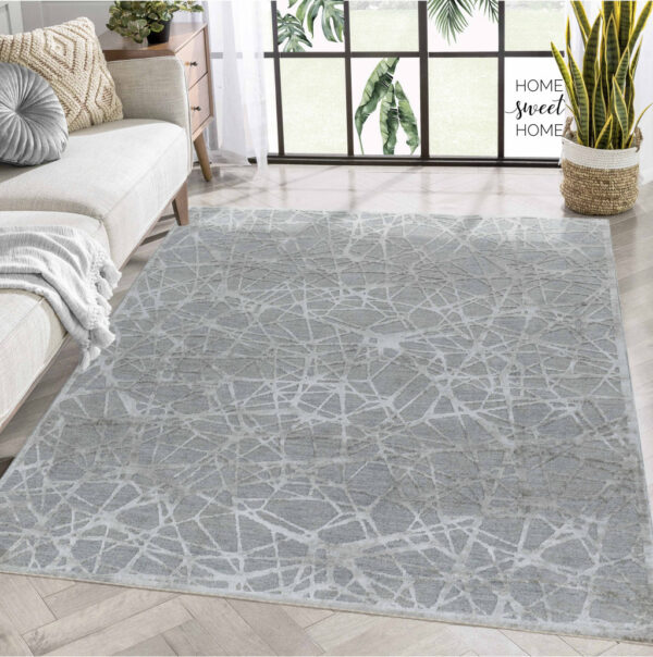 8' X 10' Turquoise Abstract Power Loom Stain Resistant Area Rug - Image 2