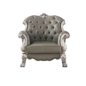45" Champagne Faux Leather Arm Chair