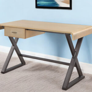 50" Gold and Black Aluminum Writing Desk