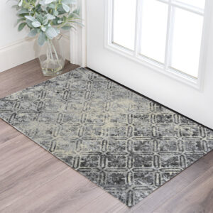 3' X 5' Grey Diamond Area Rug