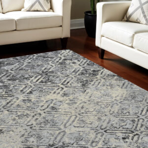8' X 11' Grey Diamond Area Rug