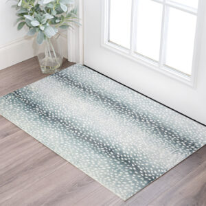 3' X 5' Grey Gazelle Print Shag Handmade Non Skid Area Rug