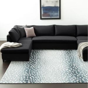 8' X 10' Grey Gazelle Print Shag Handmade Non Skid Area Rug