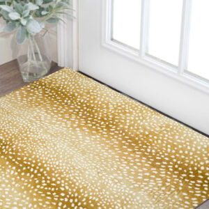 3' X 5' Gold Gazelle Print Shag Handmade Non Skid Area Rug