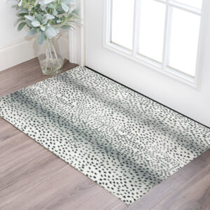 3' X 5' Black Gazelle  Print Shag Handmade Non Skid Area Rug