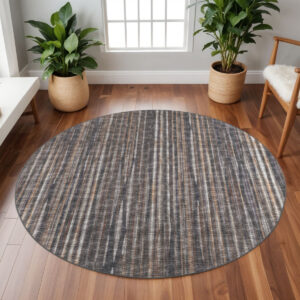 10' Brown Round Ombre Tufted Handmade Area Rug