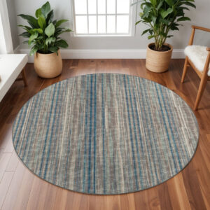 10' Brown Round Ombre Tufted Handmade Area Rug