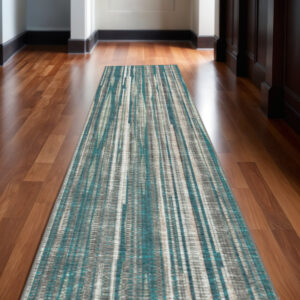 3' X 10' Blue Ombre Tufted Runner Rug