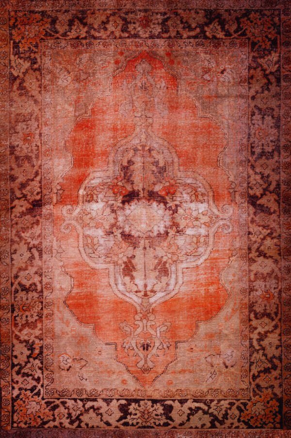 8' X 10' Red Oriental Distressed Non Skid Area Rug - Image 2