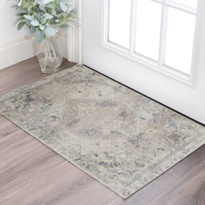 3' X 5' Ivory Oriental Distressed Area Rug