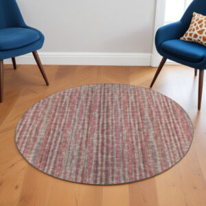 6' Pink Round Ombre Tufted Handmade Area Rug