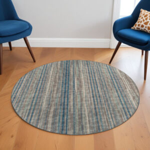 6' Brown Round Ombre Tufted Handmade Area Rug