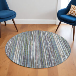 6' Purple Round Ombre Tufted Handmade Area Rug