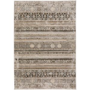 5' X 8' Brown Oriental Area Rug With Fringe