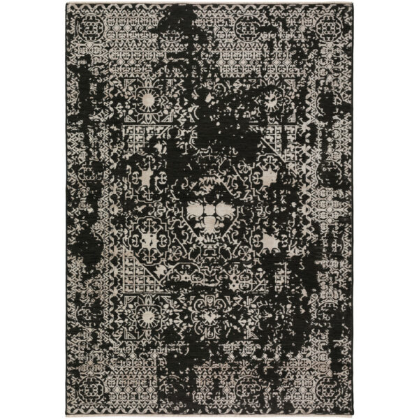 9' X 13' Black Oriental Area Rug With Fringe - Image 2