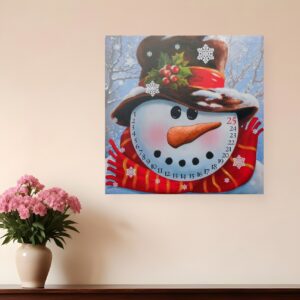 Count Down to Christmas Snowman Canvas Wrapped Canvas Print Wall Art