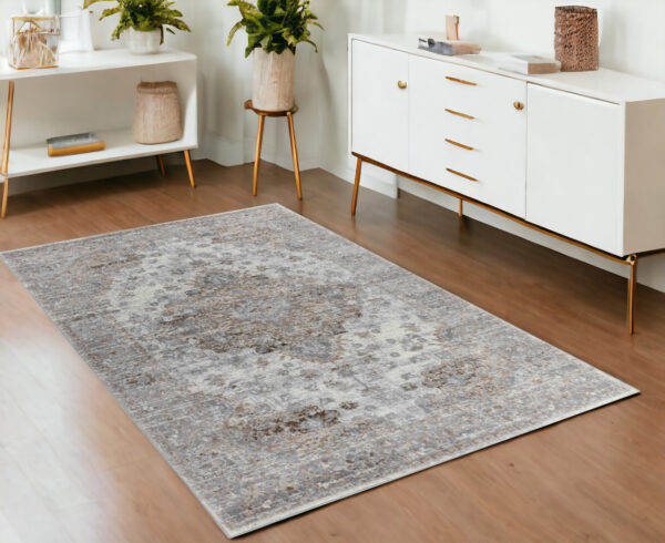 4' X 6' Brown Oriental Area Rug - Image 2