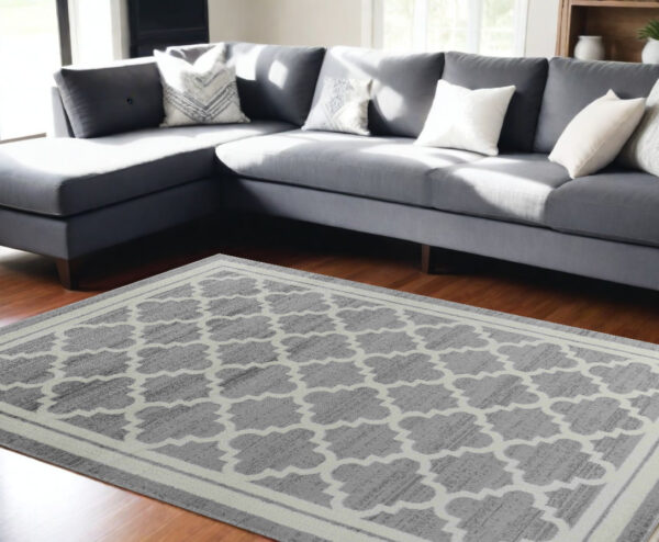 7' X 10' Grey Moroccan Area Rug - Image 2
