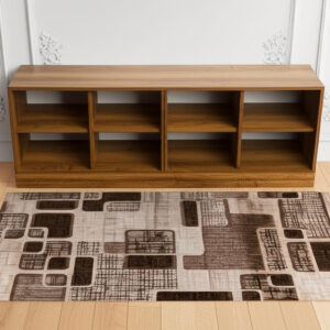 4' X 6' Brown Geometric Area Rug