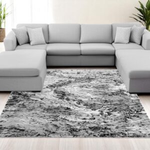 8' X 11' Grey Abstract Area Rug