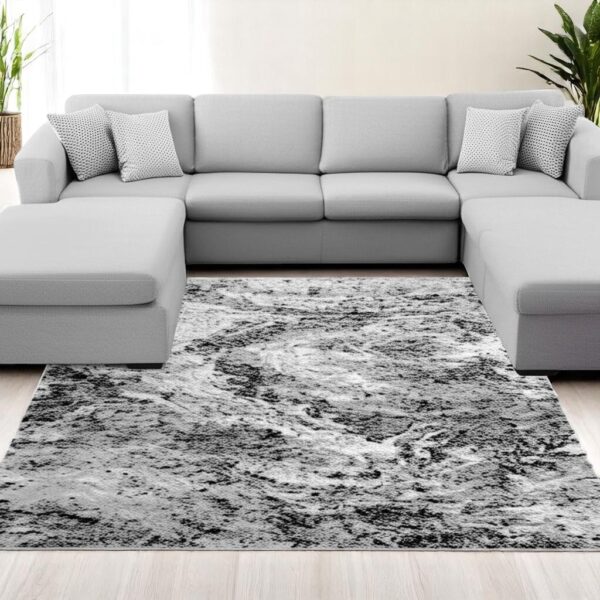 8' X 11' Grey Abstract Area Rug