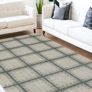 5' X 8' Gray Geometric Power Loom Area Rug