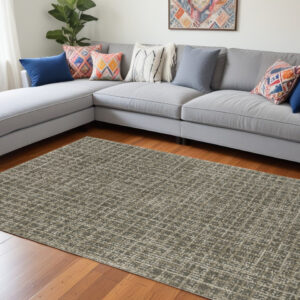 10' X 13' Gray Geometric Power Loom Area Rug