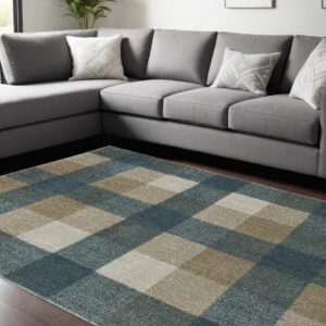 7' X 10' Tan and Gray Geometric Power Loom Area Rug