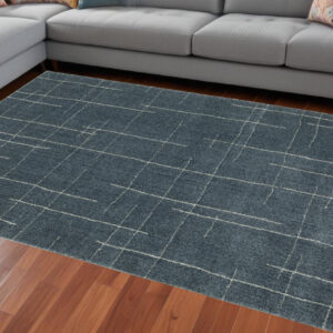 10' X 13' Blue and Gray Geometric Power Loom Area Rug