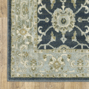 7' X 9' Teal Blue Oriental Area Rug