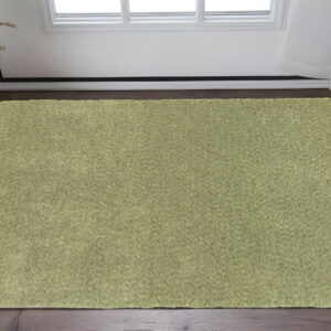 3' X 5' Olive Green Shag Tufted Handmade Stain Resistant Area Rug