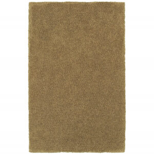 5' X 7' Rich Gold Shag Tufted Handmade Stain Resistant Area Rug