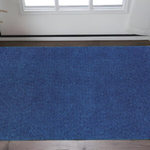 3' X 5' Deep Blue Shag Tufted Handmade Stain Resistant Area Rug