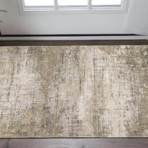 3' X 5' Beige And Gray Abstract Distressed Area Rug