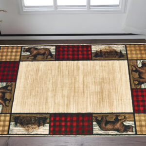 2' X 3' Ivory Southwestern Power Loom Stain Resistant Area Rug