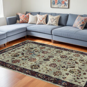 8' X 11' Red and Ivory Oriental Power Loom Area Rug