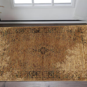 3' X 5' Brown Oriental Power Loom Area Rug