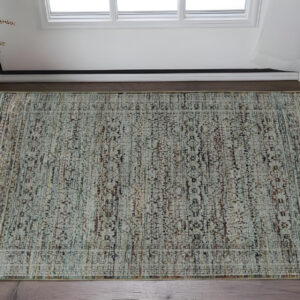 2' X 3' Blue Green Oriental Power Loom Area Rug