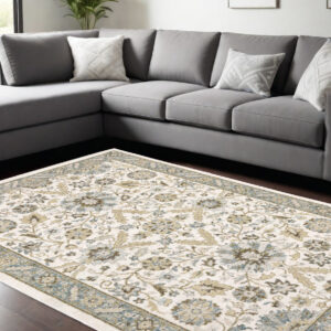 10' X 13' Gray and Ivory Oriental Power Loom Area Rug